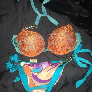 Beach Bunny Bikini Set XL Bottom L Top